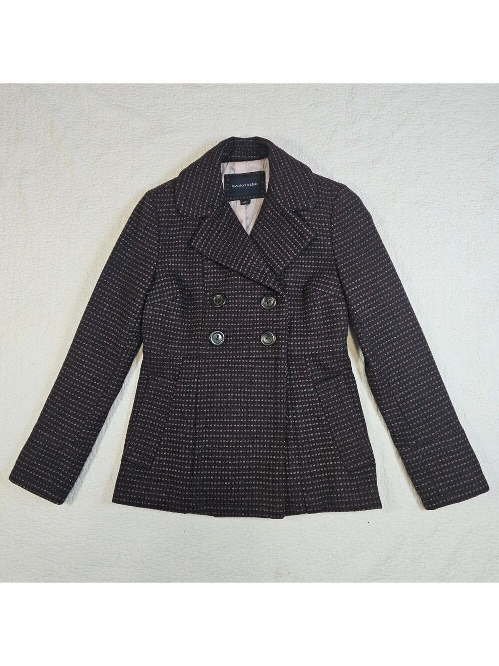 Banana Republic Wool Blend Double Breasted Pea Coat